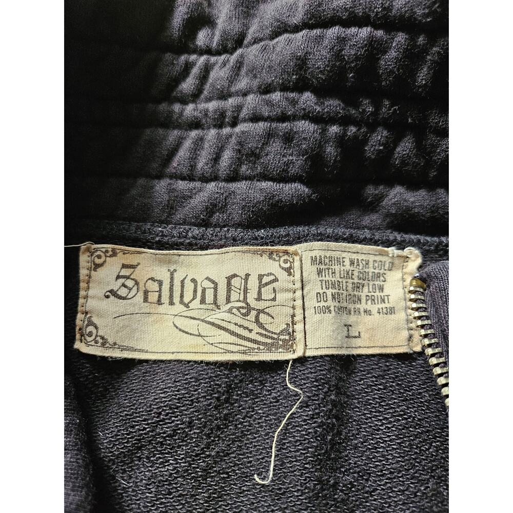 Vintage Salvage Clothing Brand Distressed Crow Zipup Jacket Distressed Size L - Picture 3 of 7
